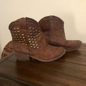 Studded and stylish brown booties
